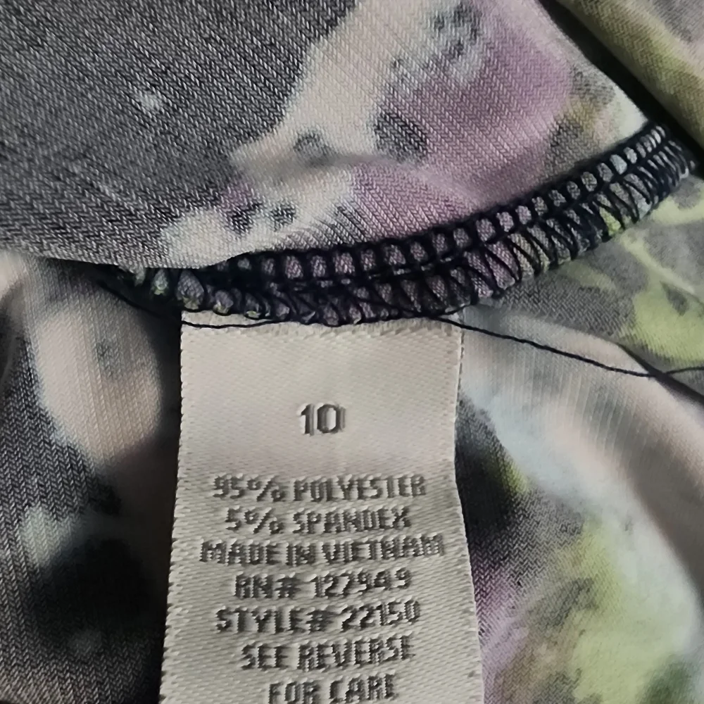 Dressbarn Abstract Watercolor Midi Dress, Size 10
